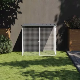    antracitszürke horganyzott acél tyúkketrec tetővel 103x98x90 cm