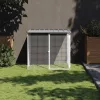  világosszürke horganyzott acél tyúkketrec tetővel 103x98x90 cm