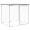  világosszürke horganyzott acél tyúkketrec tetővel 103x98x90 cm