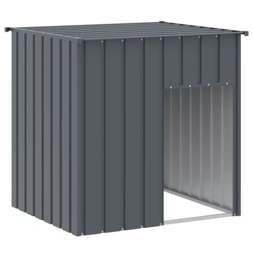  antracit horganyzott acél kutyakennel tetővel 110x103x109 cm