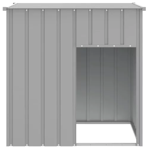  világosszürke horganyzott acél tetős kutyakennel 110x103x109 cm