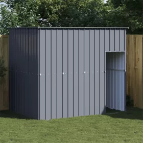    antracit horganyzott acél kutyakennel tetővel 214x153x181 cm
