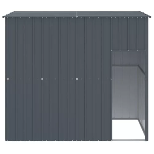  antracit horganyzott acél kutyakennel tetővel 214x153x181 cm