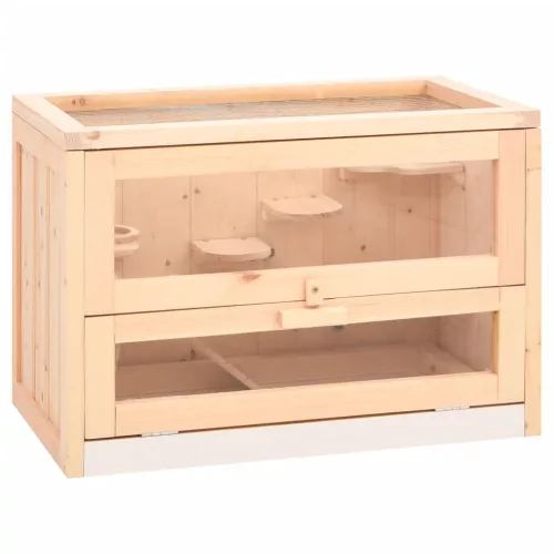  tömör fenyőfa hörcsögketrec 60x35,5x42 cm