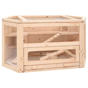 tömör fenyőfa hörcsögketrec 80x40x43 cm