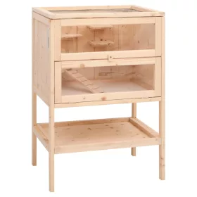  tömör fenyőfa hörcsögketrec 55x40x80 cm
