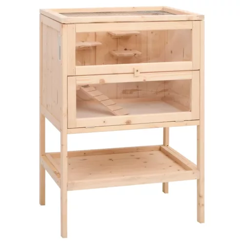  tömör fenyőfa hörcsögketrec 55x40x80 cm