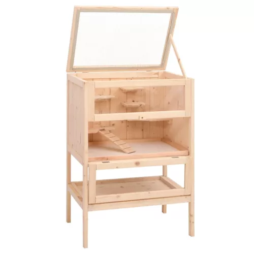  tömör fenyőfa hörcsögketrec 55x40x80 cm