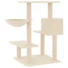  krémszínű macskabútor szizál kaparófákkal 82,5 cm
