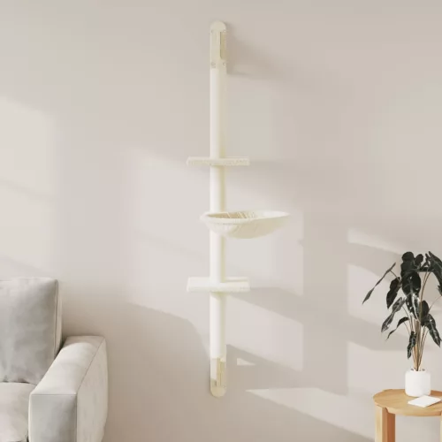  krémszínű falra szerelhető kaparófa 142,5 cm