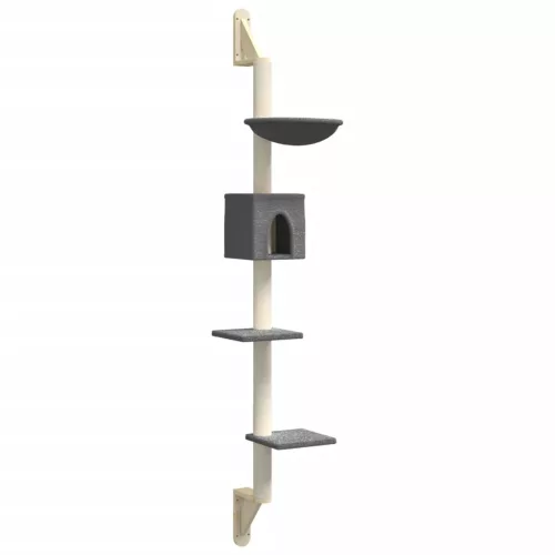  sötétszürke falra szerelhető kaparófa 187 cm