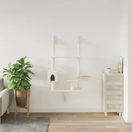  krémszínű falra szerelhető kaparófa 153 cm