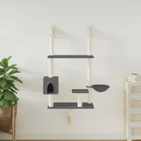  sötétszürke falra szerelhető kaparófa 153 cm