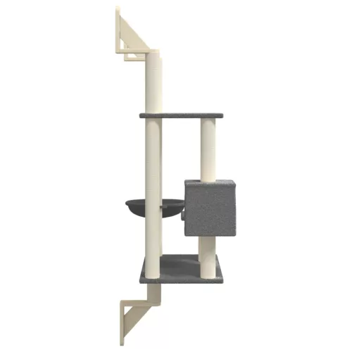  sötétszürke falra szerelhető kaparófa 153 cm
