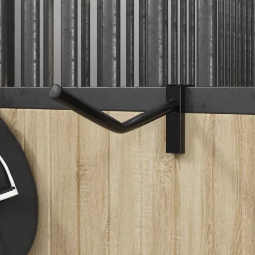  egykarú hordozható fekete vas nyeregtartó kantárhoroggal