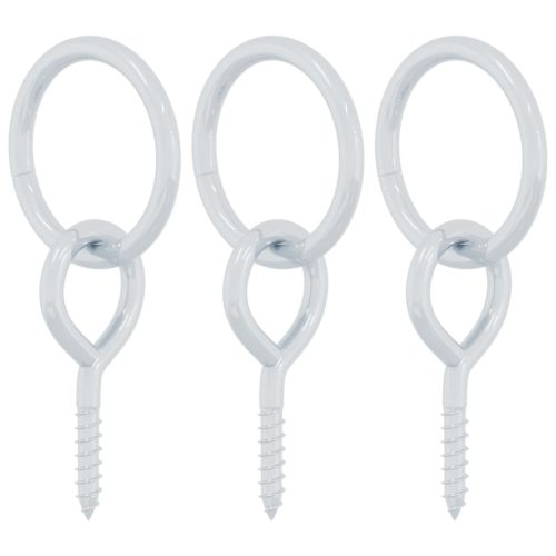  3 db ezüstszínű acél vonószem fűzőcsavarral