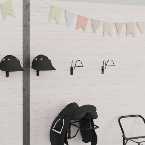  fekete acél falra szerelhető sisaktartó lovassportokhoz