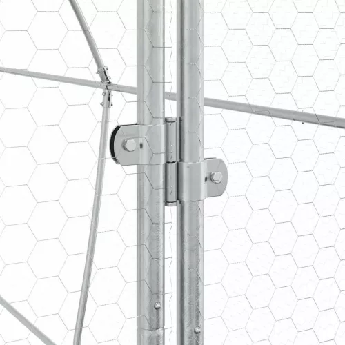  szürke horganyzott acél csirkeketrec 400x105x182 cm