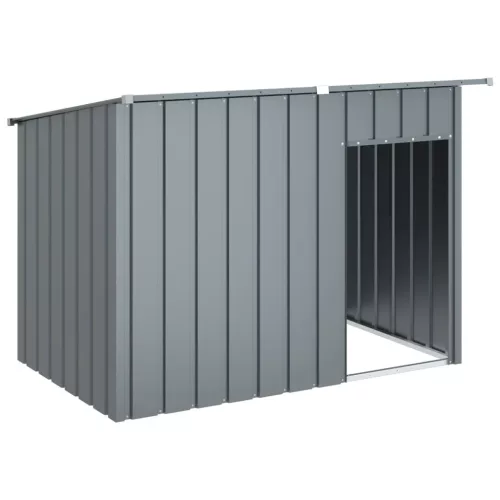  antracitszürke horganyzott acél kutyakennel 153x91x110 cm