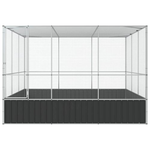  ezüstszínű acél madárház 311 x 307 x 212 cm