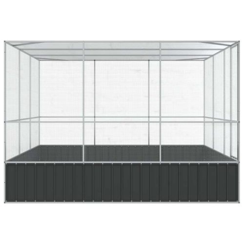  ezüstszínű acél madárház 311 x 307 x 212 cm