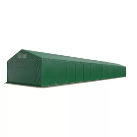   TP Professional 6x36m 2,6m oldalmagas raktársátor PVC 800 ponyvával, zöld