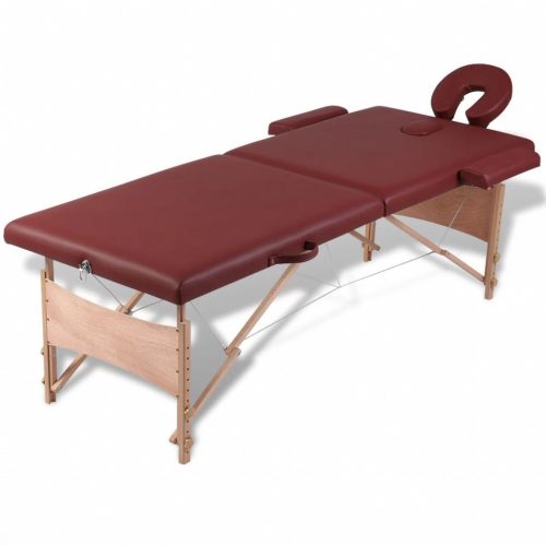 VID 2 zonski drveni masažni stol u bordo boji