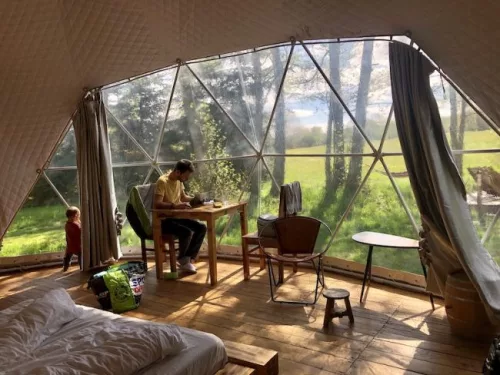 Profi szigetelt glamping sátor / dome / geodéziai sátor 6m átmérővel