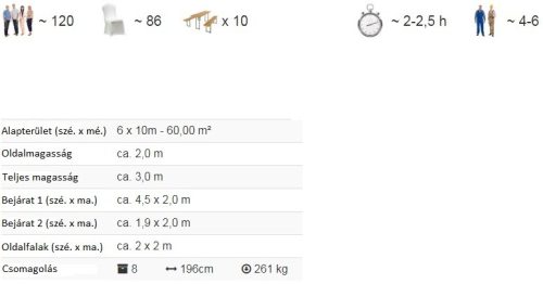 Party šator 6x12m-PROFESSIONAL DELUXE 500g/m2-pojačana konstrukcija krova