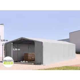   TP Outlander 8x12m 3m oldalmagas raktársátor tűzálló ponyvával, szürke, bejárat típusa: standard