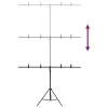  fekete háttér állvány T-alakú 151x60x(70-200) cm