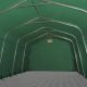 Ponyvagarázs/ sátorgarázs / tároló-zöld színben-3,3x7,2m-tűzálló ponyvával, viharvédelmi szettel betonhoz PVC 720g/nm