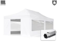  Professional összecsukható sátor PROFESSIONAL 620g/m2 tűzálló ponyvával, alumínium szerkezettel, 4 oldalfallal, panoráma ablakkal - 4x8m fehér