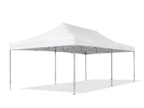 TP 4x8m összecsukható 850N alumínium pavilon, 4 db oldalfallal, nehezen éghető - fehér