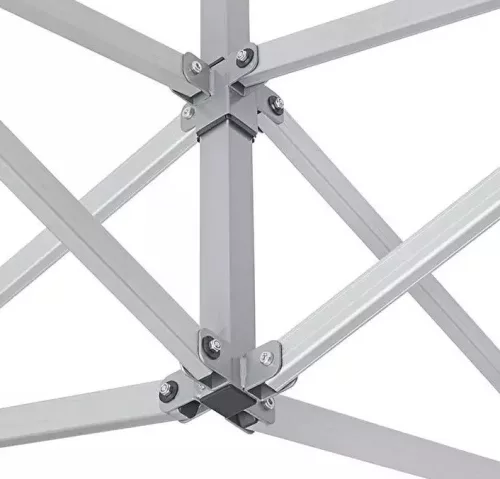 TP 4x8m összecsukható 850N alumínium pavilon, 4 db oldalfallal, nehezen éghető - fehér