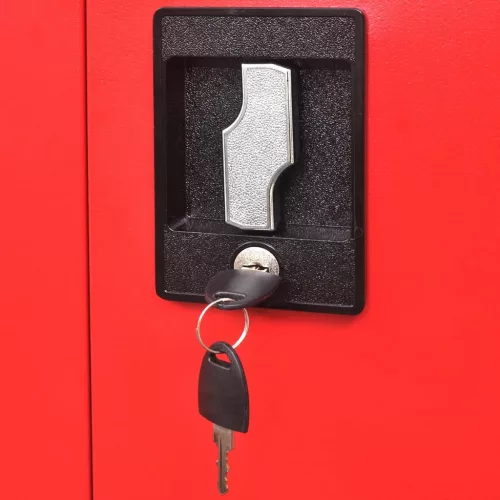  fekete és piros 2 ajtós acél szerszámos szekrény 90x40x180 cm