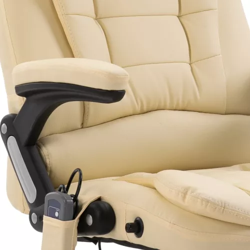  krémszínű valódi bőr masszázs irodaszék