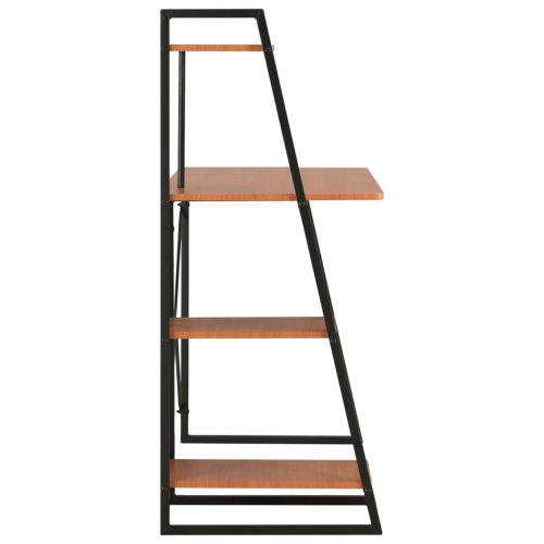  fekete és barna íróasztal polcrendszerrel 102 x 50 x 117 cm