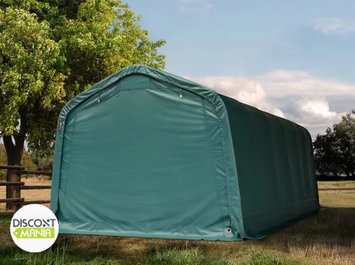 TP Basic Plus 3,3x4,8m takarmánytároló sátor nehezen éghető PRIMEtex 2300 ponyvával, zöld