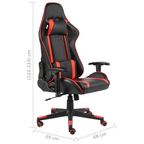  piros PVC forgó gamer szék
