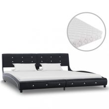 VID fekete műbőr ágy matraccal 180 x 200 cm