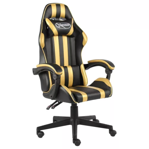  fekete és aranyszínű műbőr versenyszék