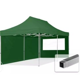   TP 3x6m összecsukható alumínium pavilon, 2 db oldalfallal - zöld