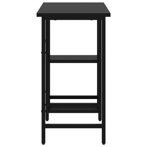  fekete MDF és fém számítógépasztal 80 x 40 x 72 cm
