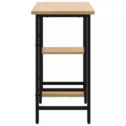  fekete-tölgyszínű MDF és fém számítógépasztal 80 x 40 x 72 cm
