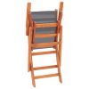 VID szürke textilén - tömör eukaliptuszfa összecsukható szék - 8 db