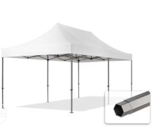   Professional összecsukható sátrak PREMIUM 350g/m2 ponyvával, acélszerkezettel, oldalfal nélkül - 3x6m fehér