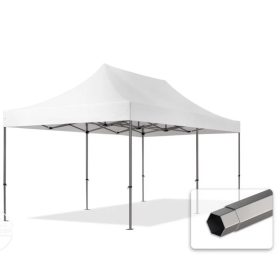   TP 3x6m összecsukható 750N acél vázas pavilon, oldalfal nélkül - fehér