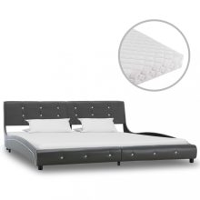 VID szürke műbőr ágy matraccal 180 x 200 cm