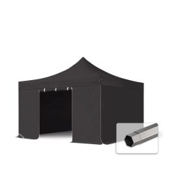   TP 4x4,5m összecsukható 750N acél vázas pavilon, ablak nélkül - fehér